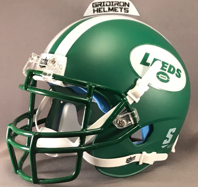 matte green football helmet