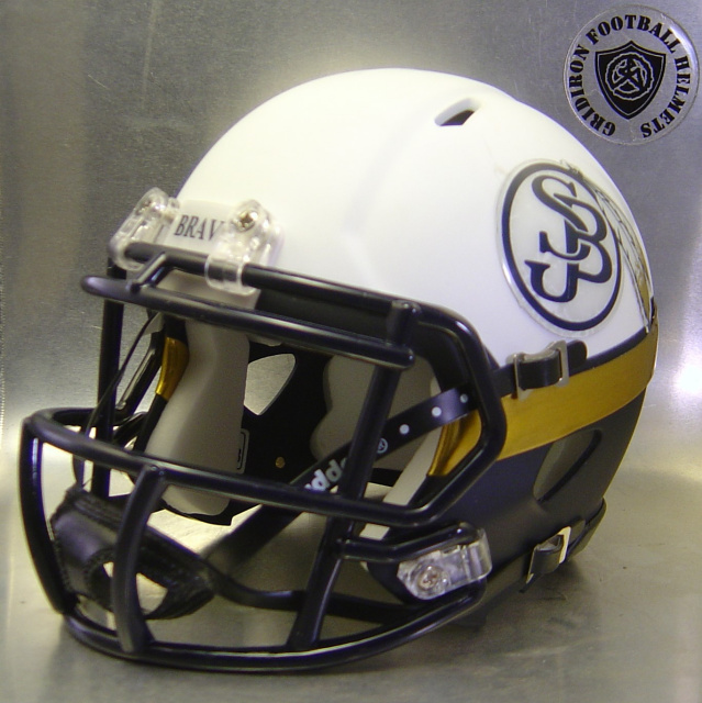 St. John Bosco Braves HS 2013 (CA) White gold Navy State Champs Helmet