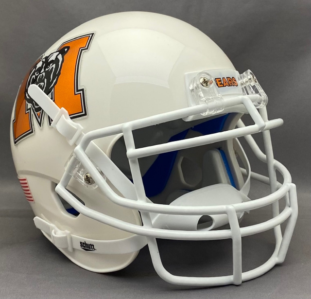 Mercer Bears White 2019-2023 Chrome Decals Riddell Speed