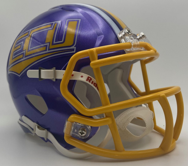 ecu youth football helmet East Carolina Pirates Matte Black Replica Speed The Speed Mini Helmet is a half East Carolina Pirates Schutt Chrome