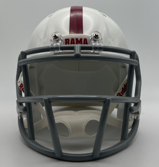 Alabama Crimson Tide White Helmet 1950s - 1971 (some games); 1983 - 1984 (some games) Riddell Speed Alabama Crimson Tide White Helmet 1950s - 1971 (some games); 1983 - 1984 (some games) Riddell Speed