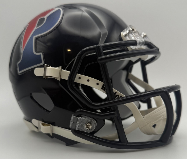 buy new navy football helmet Matte Blue with White Mask Blank Riddell Revolution Speed Mini (Decorative Mini Helmet - NOT Wearable Measuring 10 high and 12 wide Riddell SpeedFlex Youth Football Helmet