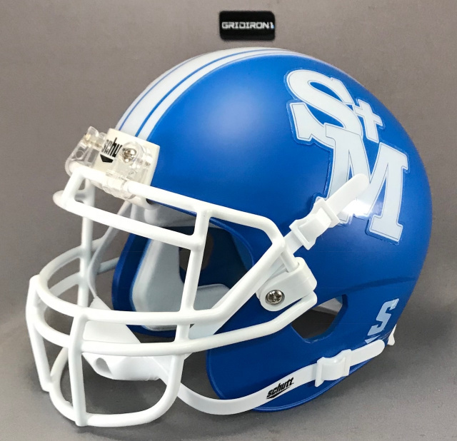 matte royal blue football helmets