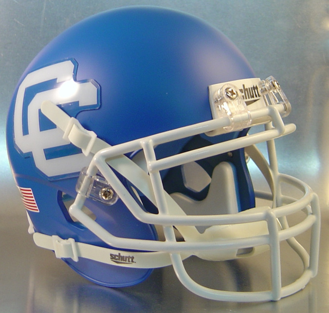 matte royal blue football helmets