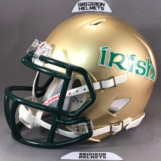 Notre Dame Fighting Irish Shamrock Revolution Speed Mini Football Helmet