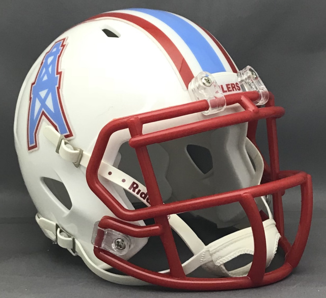 HOUSTON OILERS FULL SIZE FOOTBALL HELMET DECALS WITH CENTER STRIPE 